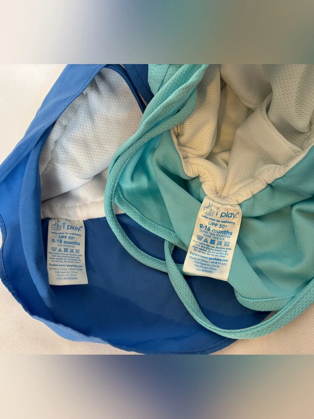 Kids Sun Hats in Royal Blue and Sky Blue